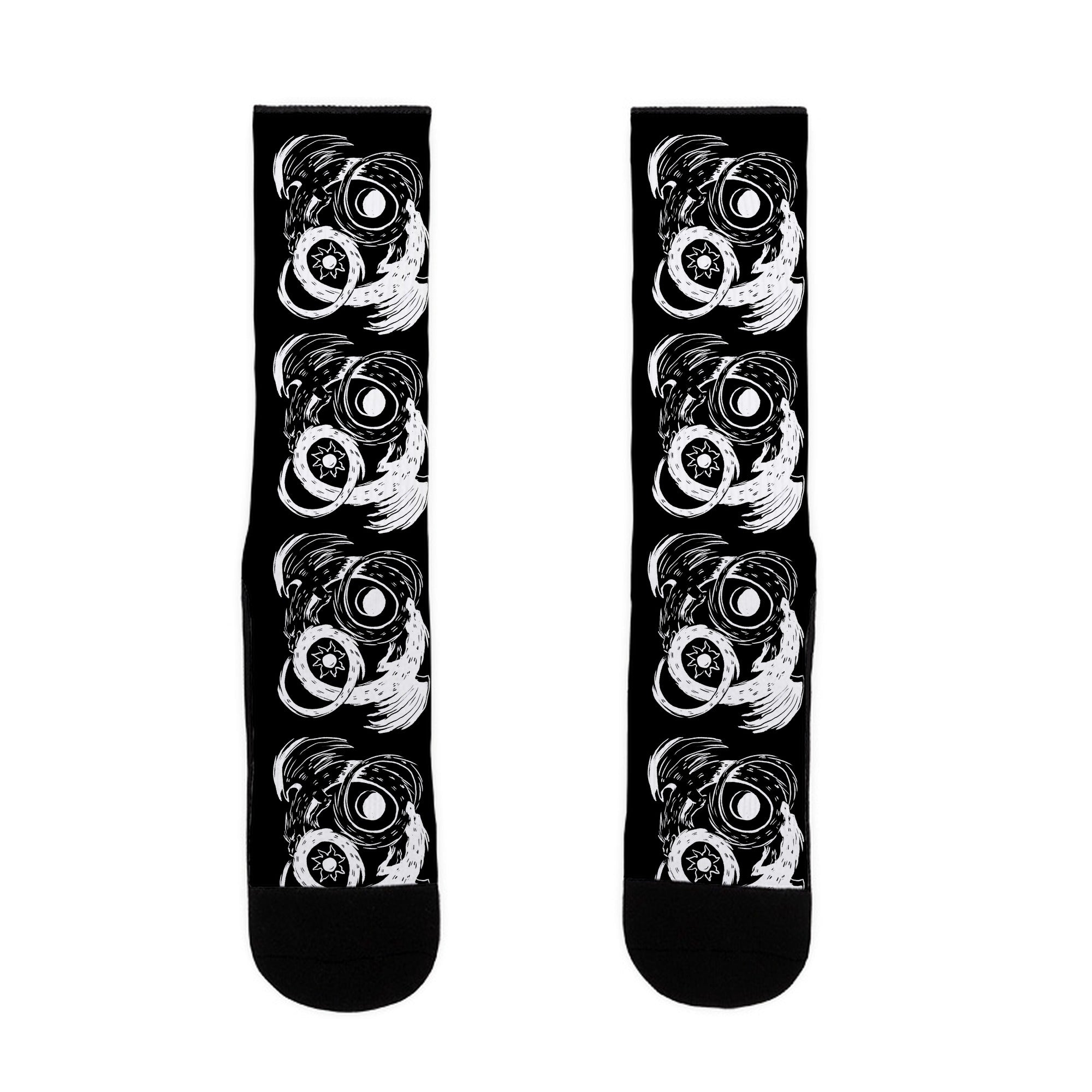 Dark-Light Ouroboros Socks