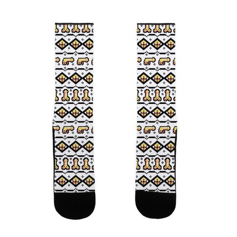 Dicks and Butts Ugly Sweater Pattern Socks