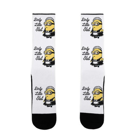 Dirty Little Slut Minion Maid Socks
