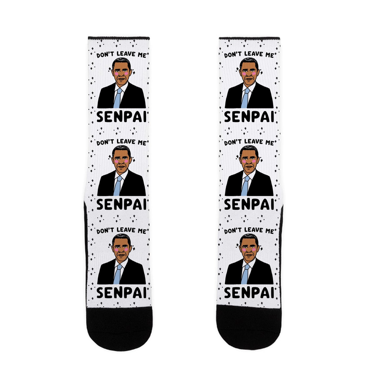 Don't Leave Me Senpai Obama Socks
