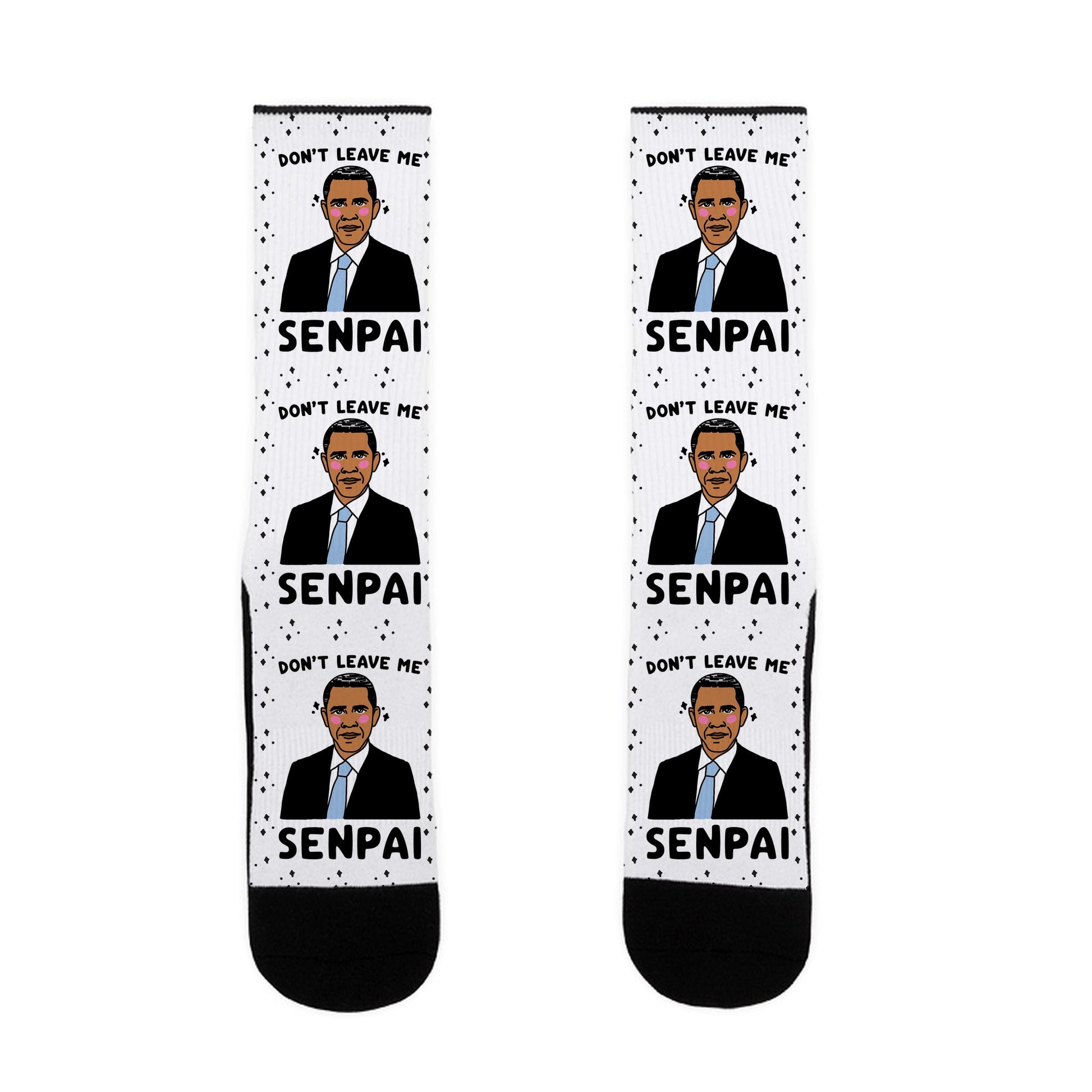 Don't Leave Me Senpai Obama Socks