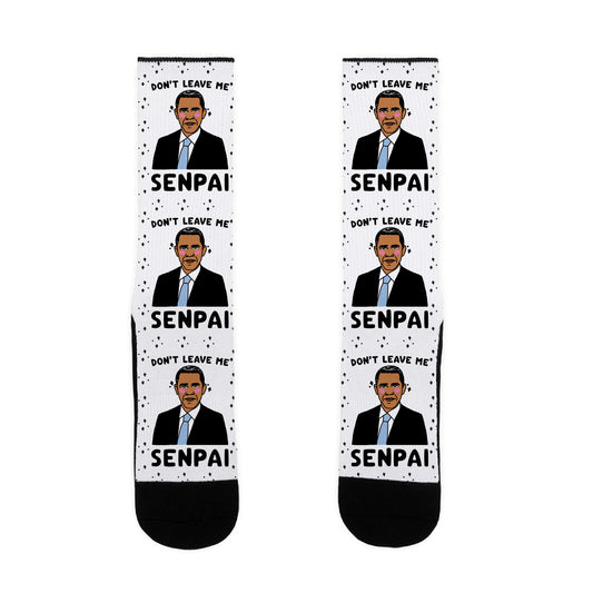 Don't Leave Me Senpai Obama Socks