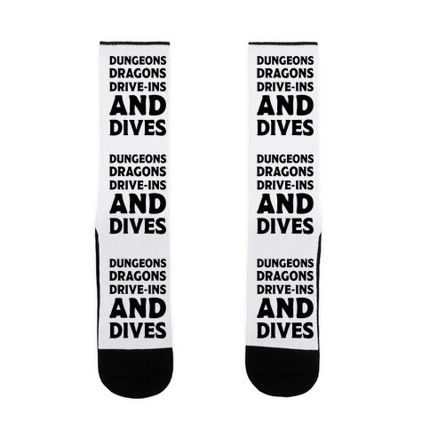 Dungeons Dragons Drive-ins And Dives Socks