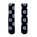 Evil Eye Pattern Black Socks