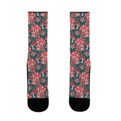 Fairy Mushroom House Pattern Socks