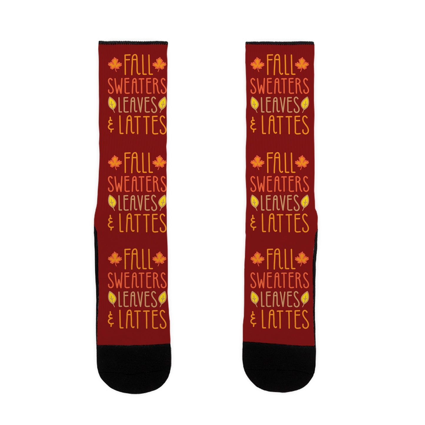 Fall Sweaters Leaves and Lattes Socks