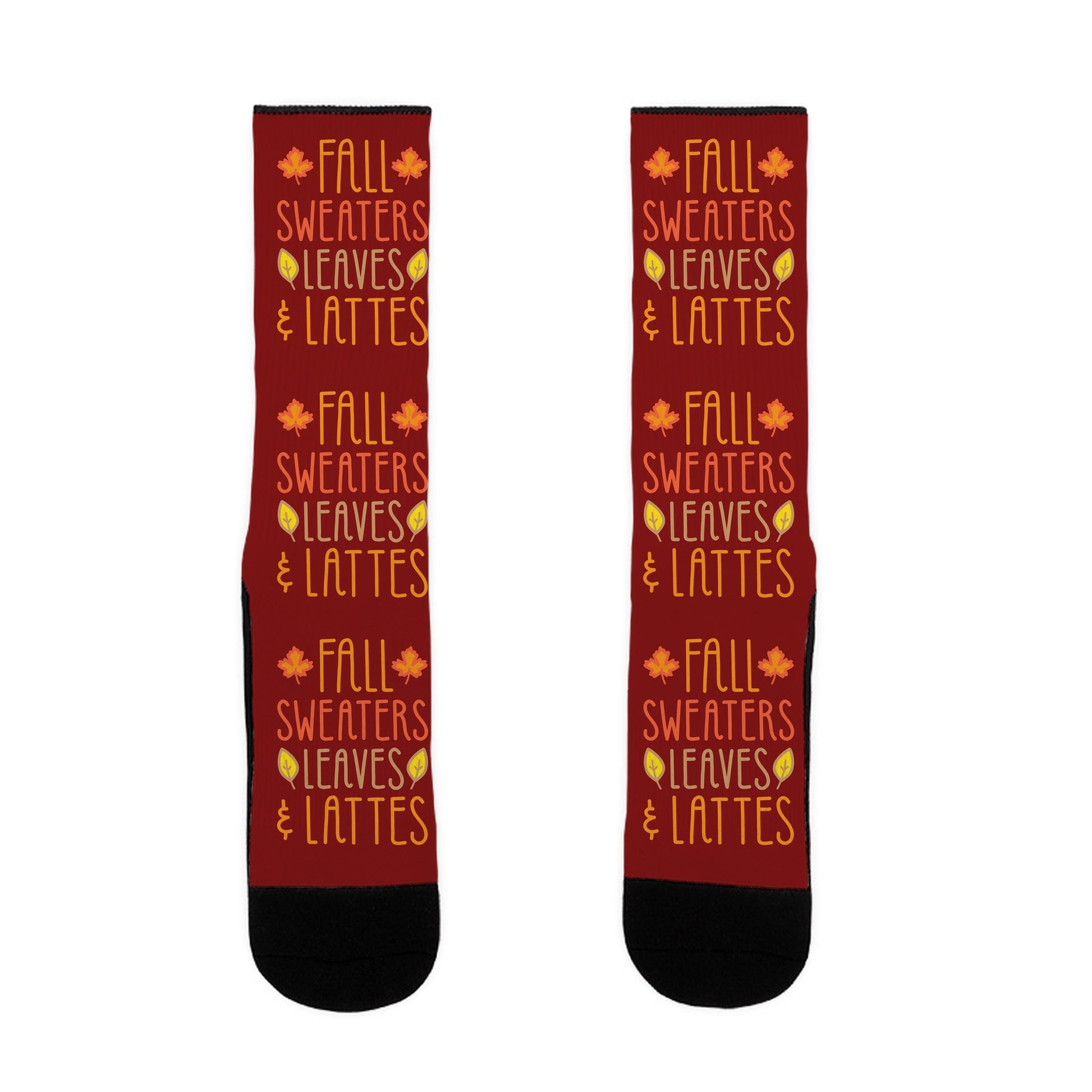 Fall Sweaters Leaves and Lattes Socks