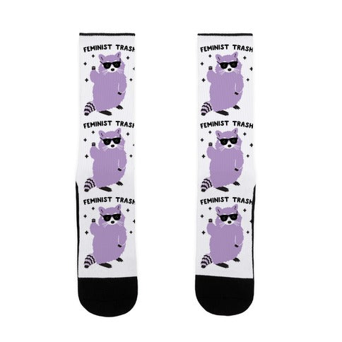 Feminist Trash Raccoon Socks