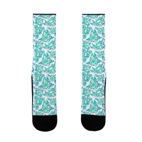 Floral Penis Teal Socks