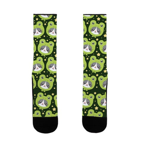 Frog Hat Cat Socks