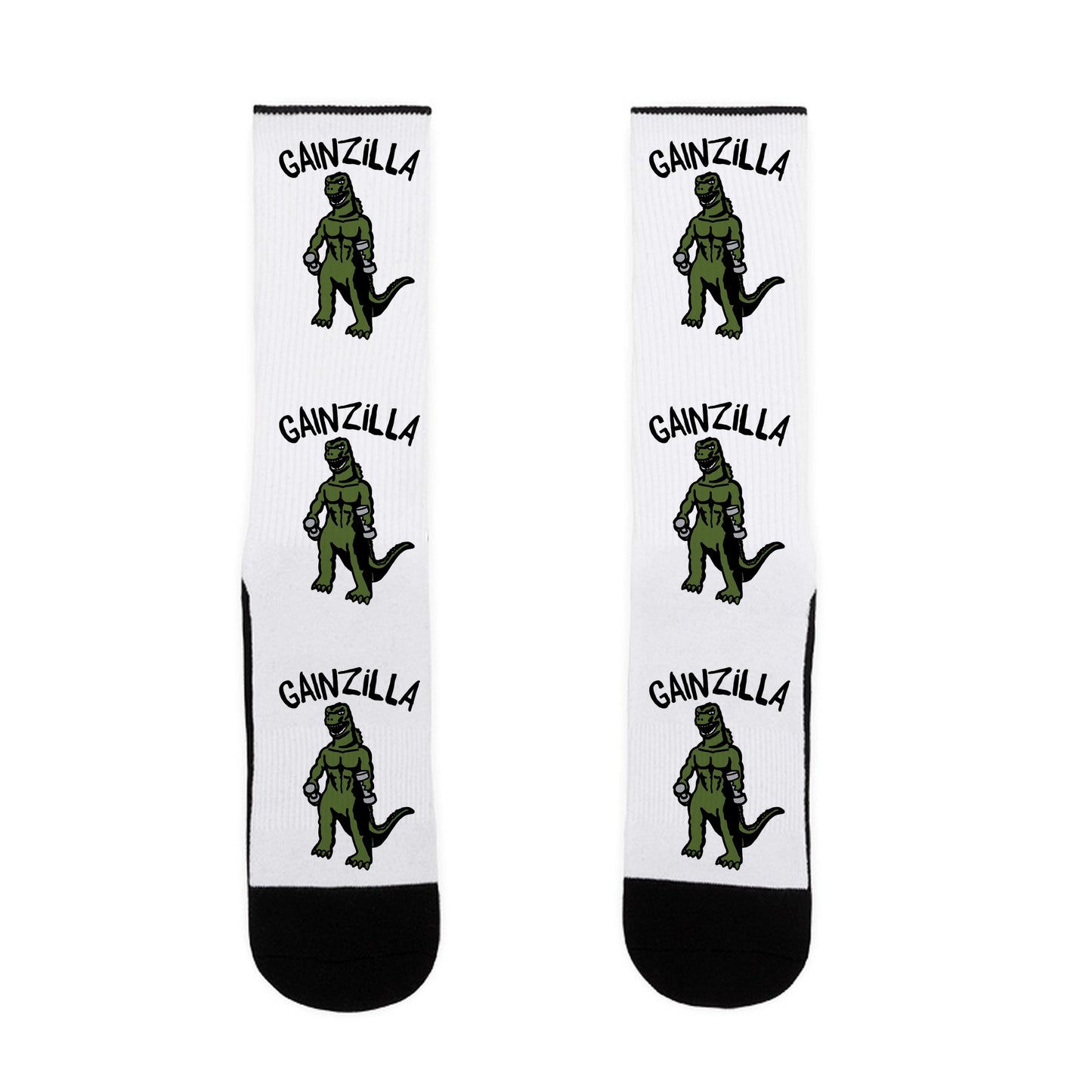 Gainzilla Lifting Parody Socks
