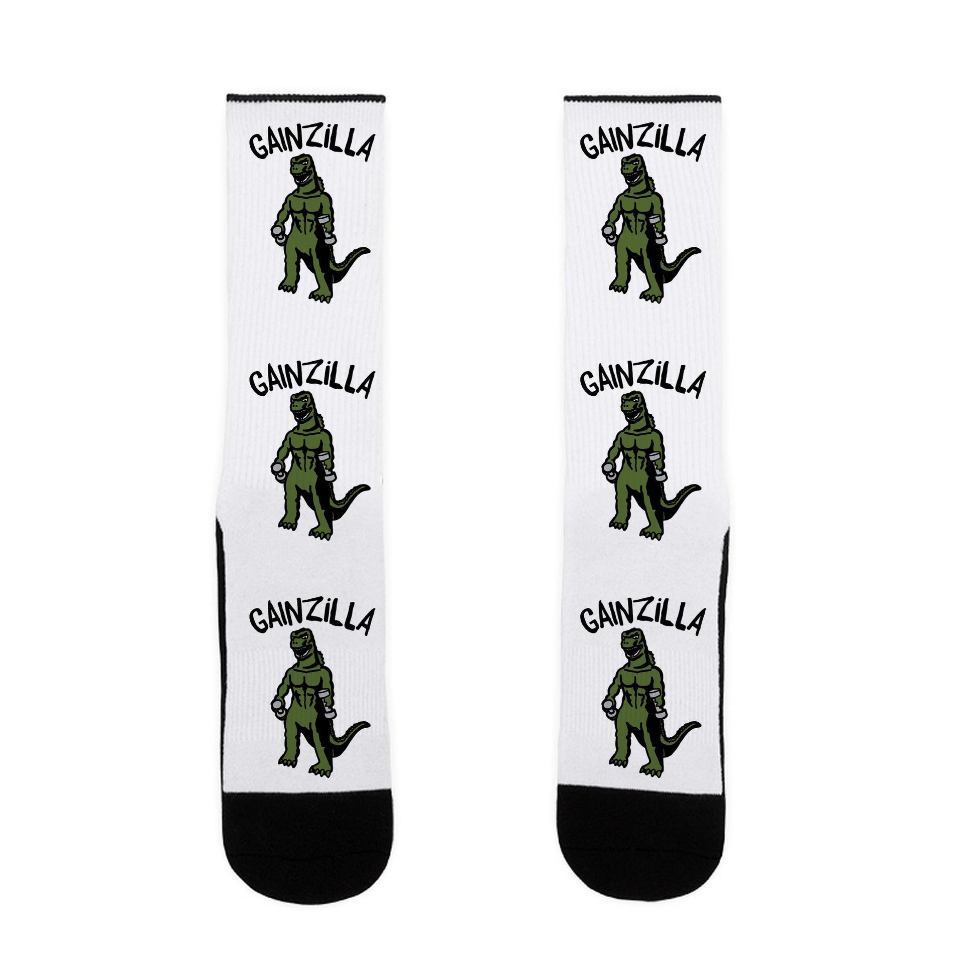 Gainzilla Lifting Parody Socks