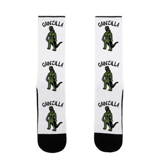 Gainzilla Lifting Parody Socks