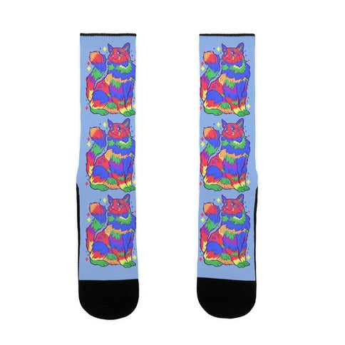 Gay Pride Cat Socks