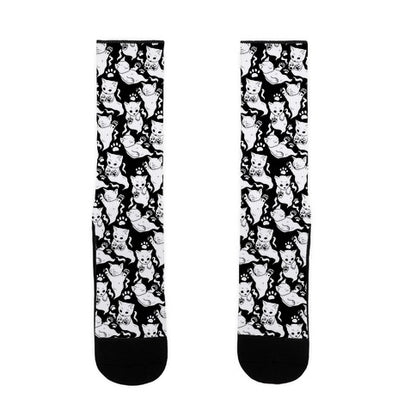 Ghost Kittens Pattern Socks