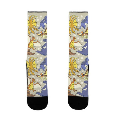 Godzilla and Friends Pattern Socks