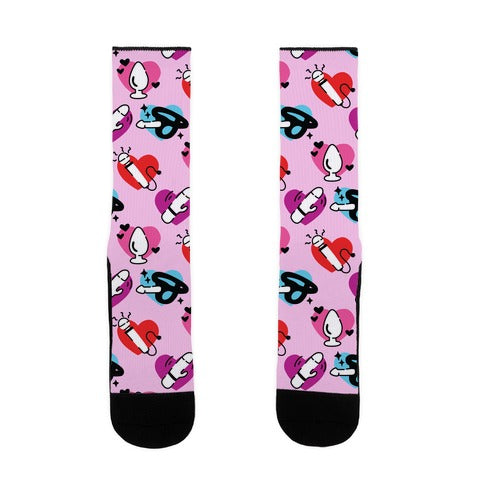 Good Vibrations Love Toy Pattern Socks