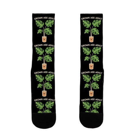 Grown Ass Adult Monstera Socks