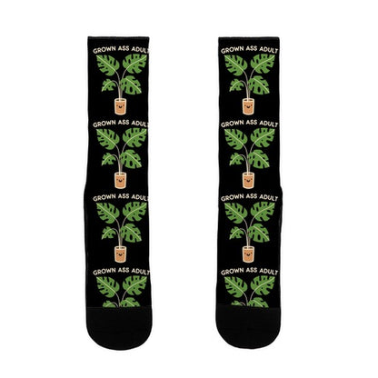 Grown Ass Adult Monstera Socks