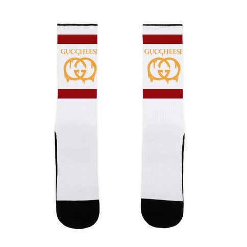 Guccheese Cheesy Gucci Parody Socks
