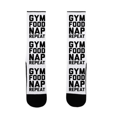 Gym Food Nap Repeat Socks