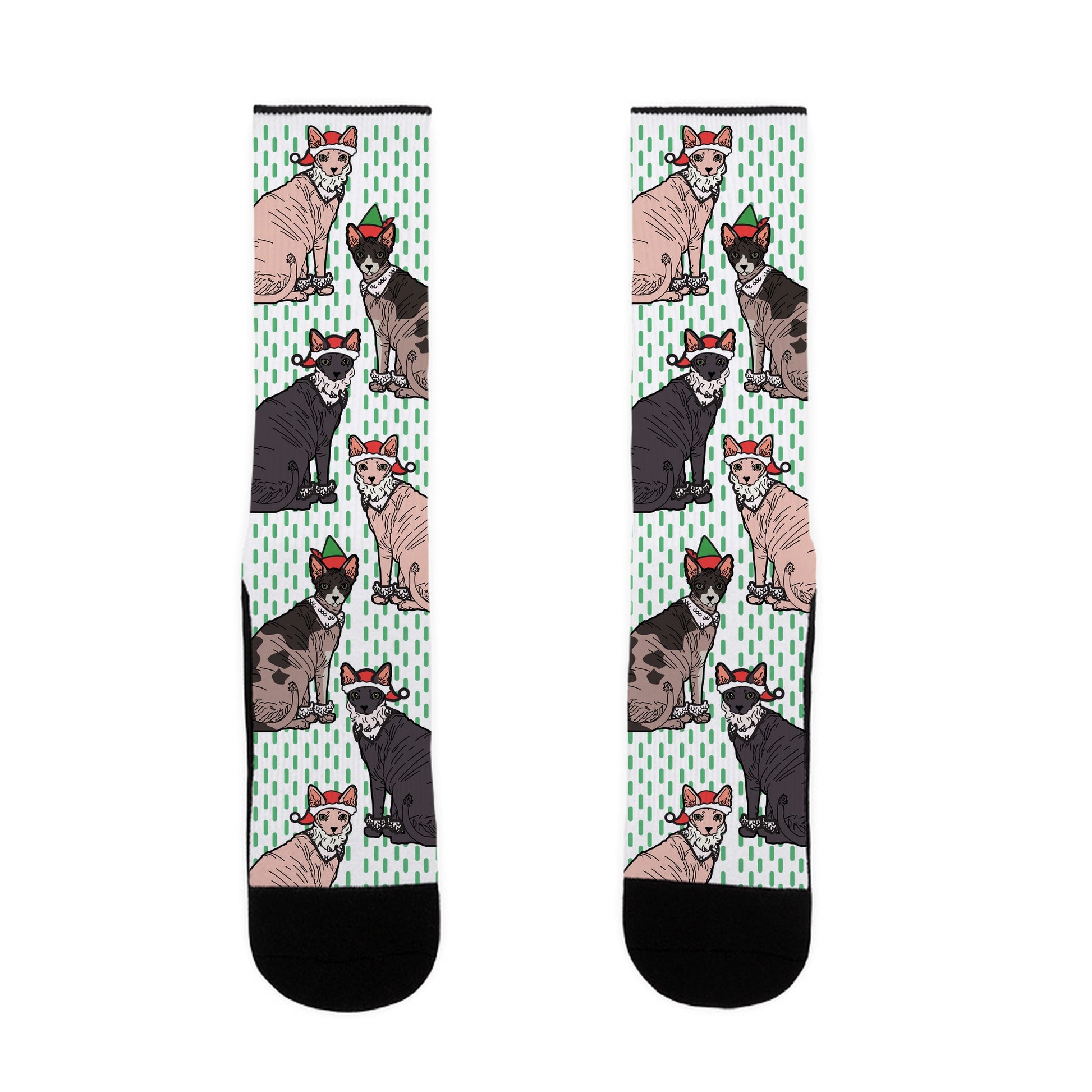 Hairless Cat Christmas Pattern Socks
