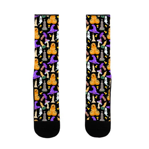 Halloween Peens Pattern Socks