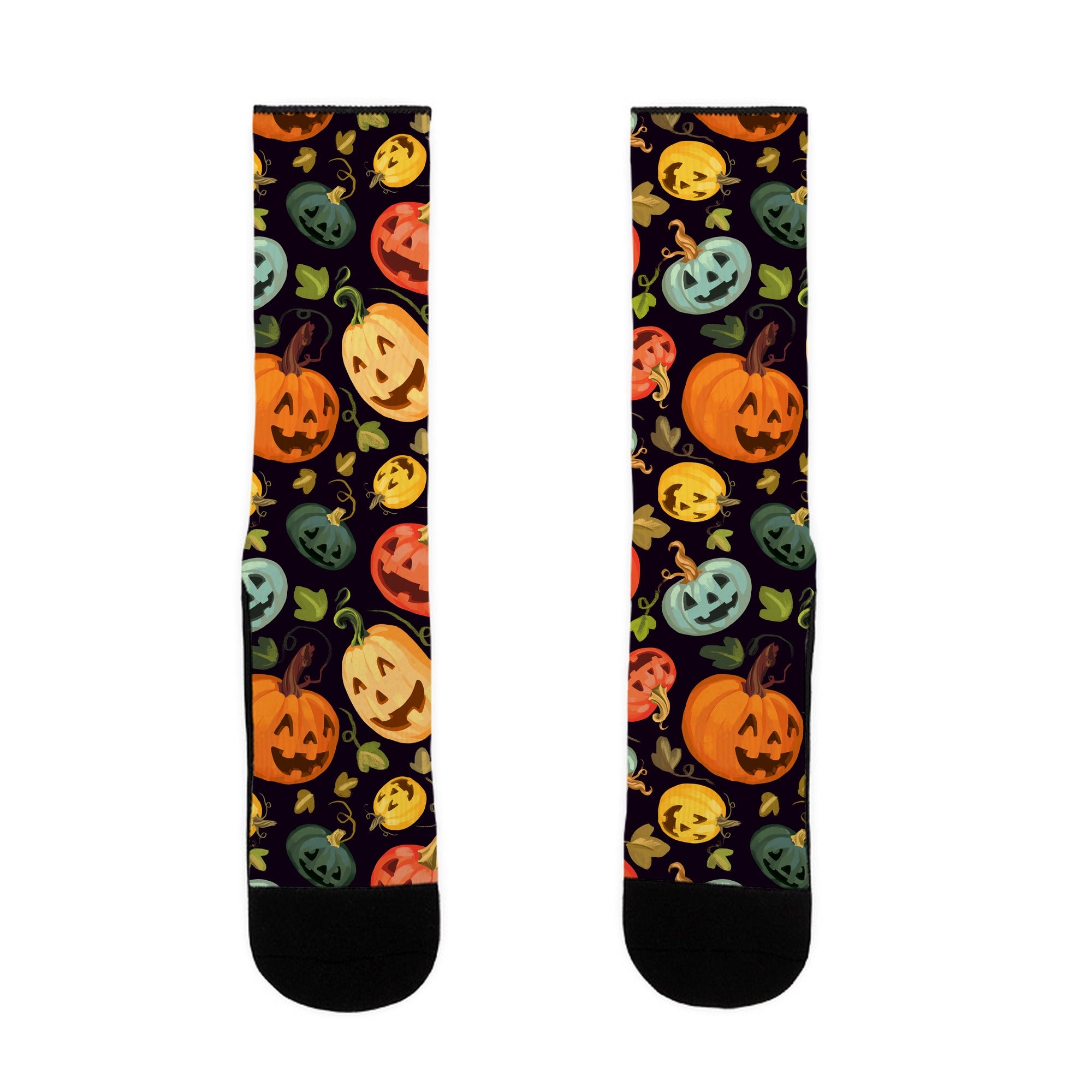 Happy Autumn Pumpkin Pattern Socks