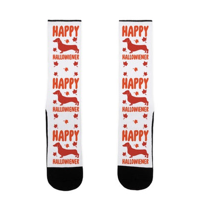 Happy Hallowiener Dachshund Parody  Socks