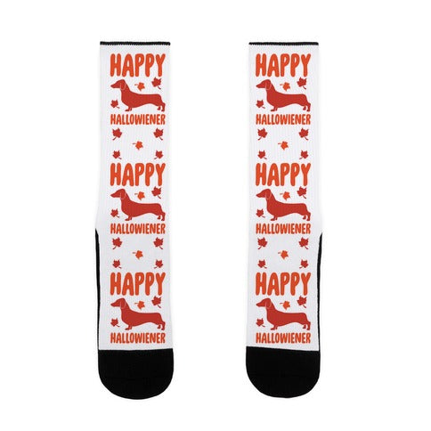 Happy Hallowiener Dachshund Parody  Socks