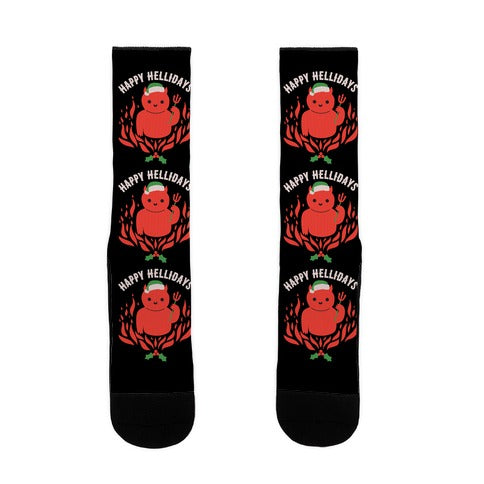 Happy Hellidays Christmas Devil Socks