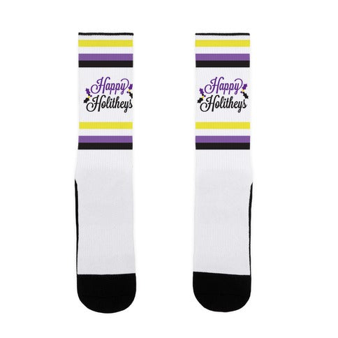 Happy Holitheys! Non-binary Holiday Socks