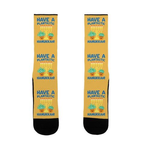Have A Plantastic Hanukkah Socks