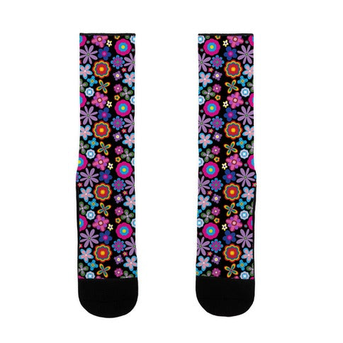 Hippie Pride Flower Pattern Socks