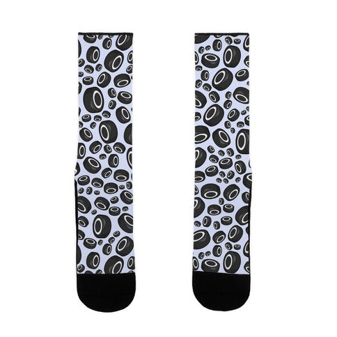 Hockey Pucks Pattern Socks