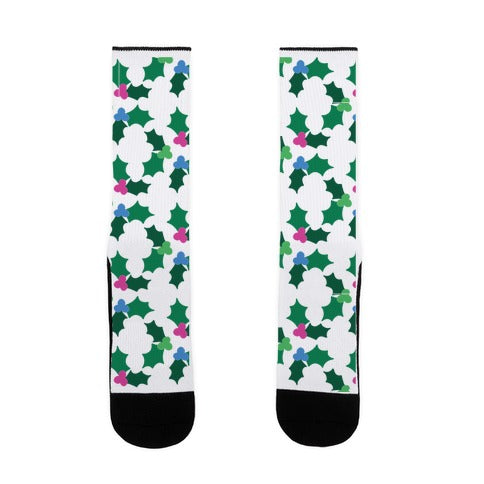 Holly Poly Pattern Socks