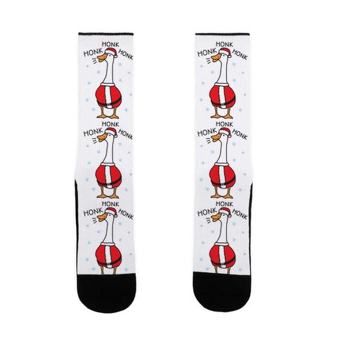 Honk Honk Honk Santa Goose Socks