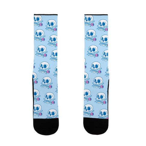 Hopeless Romantic Skull Socks