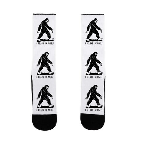I Believe In Myself Bigfoot Socks