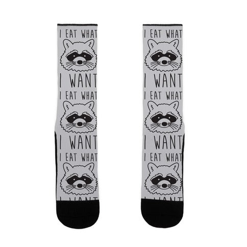 I Eat What I Want Raccoon Socks