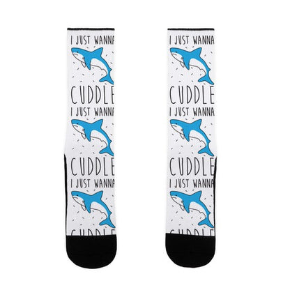 I Just Wanna Cuddle Shark Socks
