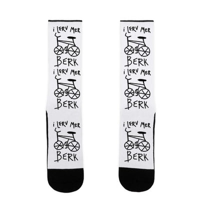 I Lerv Mer Berk Derpy Bike Socks