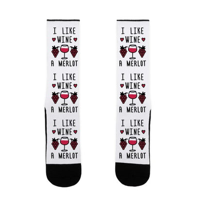 I Like Wine A Merlot Socks
