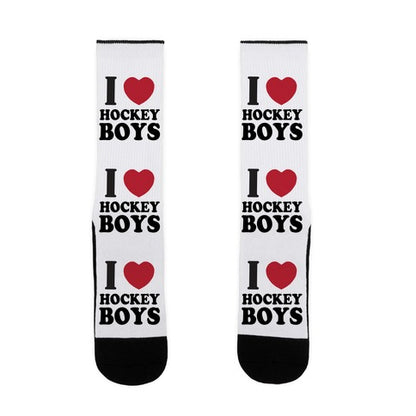 I Love Hockey Boys Socks