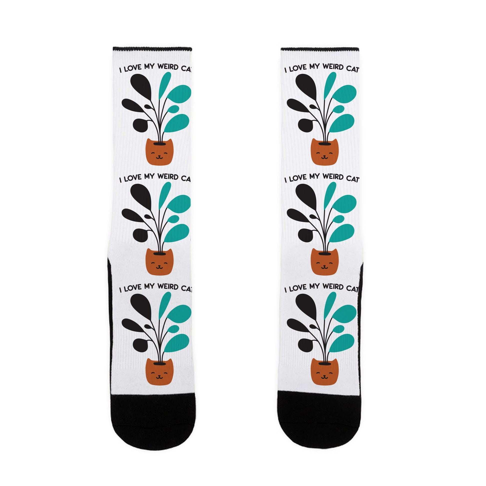 I Love My Weird Cat (Plant) Socks