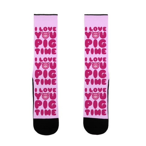 I Love You Pig Time Socks