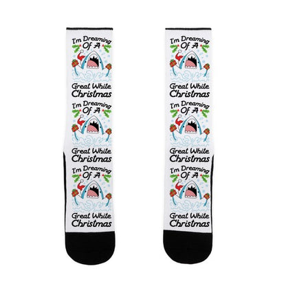 I'm Dreaming Of A Great White Christmas Socks