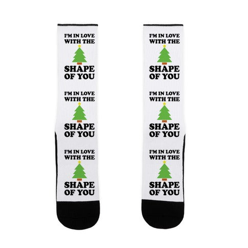 I'm In Love With The Shape Of You Christmas Tree Socks