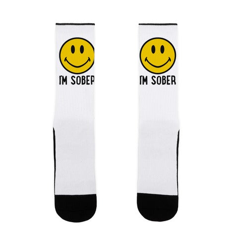 I'm Sober Smiley Socks