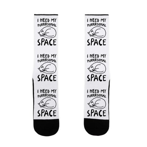 I Need My Purrrsonal Space Socks